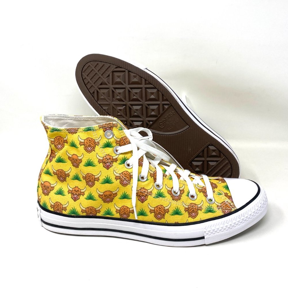 💖MEGA SALE💖Converse Chuck Taylor Ctas HI Highland Yellow Canvas Men's A02378C - Picture 7 of 9